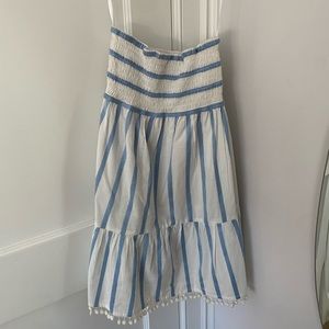 Womens Milly cabana white and blue striped mini dress